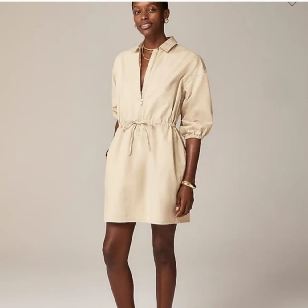J. Crew Cinched zip-up dress in drapey cotton CA555 NWT Size XXS